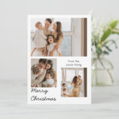 クリスマスモダンタイポグラフィ3枚フォト シーズンカード (スタンド正面)
