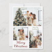 クリスマスモダンタイポグラフィ3枚フォト シーズンカード (正面)