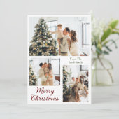 クリスマスモダンタイポグラフィ3枚フォト シーズンカード (スタンド正面)