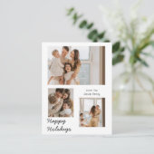 クリスマスモダンタイポグラフィ3枚フォト シーズンポストカード (スタンド正面)