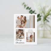 クリスマスモダンタイポグラフィ3枚フォト シーズンポストカード (スタンド正面)