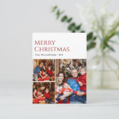 クリスマスモダンタイポグラフィ3枚フォト シーズンポストカード (スタンド正面)