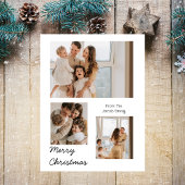 クリスマスモダンタイポグラフィ3枚フォト シーズンポストカード