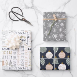 クリスマスモダンタイムラッピング紙 ラッピングペーパーシート