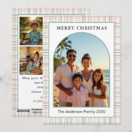 クリスマスモダンダスティーローズセージプリント5枚写真アーチ シーズンカード