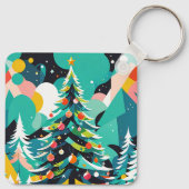 クリスマスモダンツリーイラストレーション1 – キーチェーン (裏面)