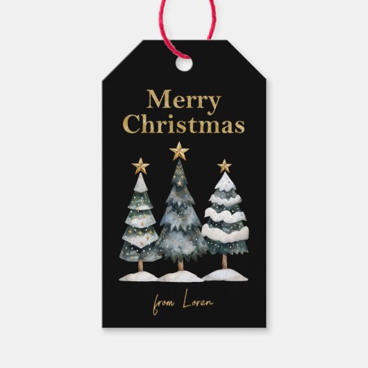 クリスマスモダンツリー ギフトタグ (正面)