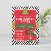 クリスマスモダンツリー&ケーキポップ招待状 招待状 (スタンド正面)