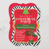 クリスマスモダンツリー&ケーキポップ招待状 招待状 (正面/裏面)