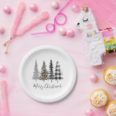 クリスマスモダンツリー ペーパープレート (パーティー)