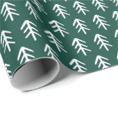 クリスマスモダンツリー |緑の休日 ラッピングペーパー (ロールコーナー)