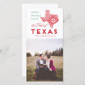 クリスマスモダンハートのテキサス州写真の挨拶 シーズンカード (正面/裏面)