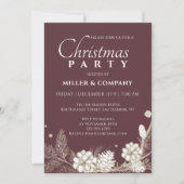 クリスマスモダンパイン企業のスパーティー 招待状 (正面)