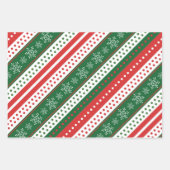 クリスマスモダンパターンかわいいオレンジ色の赤い緑 ラッピングペーパーシート (正面)
