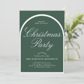 クリスマスモダンパーティーアーチグリーン招待状 シーズンカード (スタンド正面)