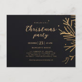 クリスマスモダンパーティーエレガントフェスティバル インビテーションポストカード (正面)