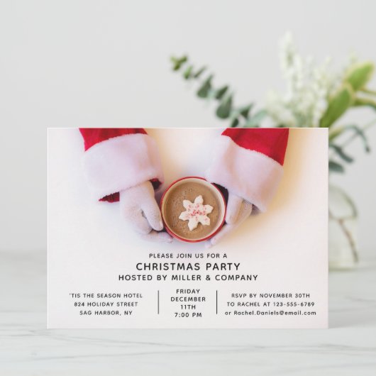 クリスマスモダンパーティーサン企業のタホリデイ 招待状 (スタンド正面)