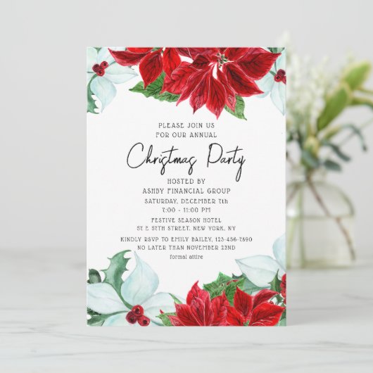 クリスマスモダンパーティー企業のホリデーパーティー 招待状 (スタンド正面)