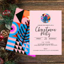 クリスマスモダンパーティー幾何学模様ピンク