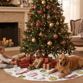 クリスマスモダンピガーリーンクCookieストッキングプレゼント ブラッシュドポリエステルツリースカート