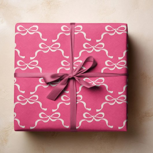 クリスマスモダンピンクホリデーボーズ ラッピングペーパーシート