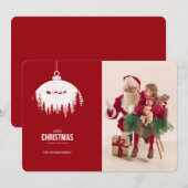 クリスマスモダンフォトホリデーカード シーズンカード (正面/裏面)