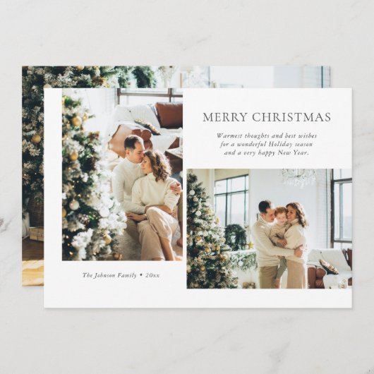 クリスマスモダンフォトホリデーカード シーズンカード (正面/裏面)