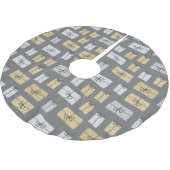 クリスマスモダンプレゼントのドードル ブラッシュドポリエステルツリースカート (アングル)