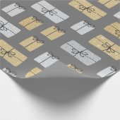クリスマスモダンプレゼントのドードル ラッピングペーパー (角)