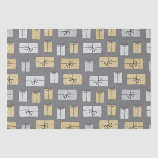 クリスマスモダンプレゼントのドードル 薄葉紙 (正面)