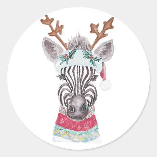 クリスマスモダンプレゼントアイディア ラウンドシール (正面)