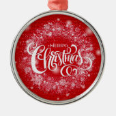 クリスマスモダンプレゼント メタルオーナメント (正面)