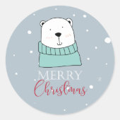 クリスマスモダンベア ラウンドシール (正面)