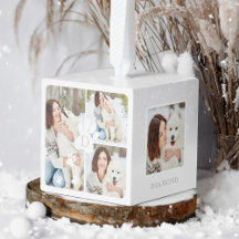 クリスマスモダンペットモノグラムフォーフォトコラージュ