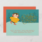 クリスマスモダンペンギン個人年次レター (正面/裏面)