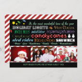 クリスマスモダンホリデーサブウェイアートフォトカード シーズンカード (正面/裏面)