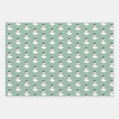 クリスマスモダンホリデーメルティング雪だるまかわいい ラッピングペーパーシート (正面3)