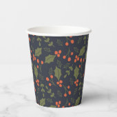 クリスマスモダンホリデーリーフホリーグリーナリー 紙コップ (裏面)