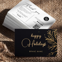 クリスマスモダンホリデー企業のサンキュー 名刺