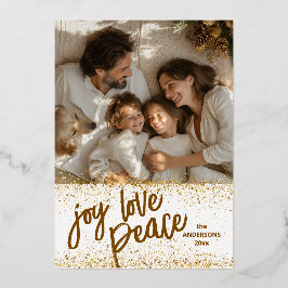 クリスマスモダンミニマルの写真のスクリプト 箔シーズンカード