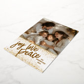 クリスマスモダンミニマルの写真のスクリプト 箔シーズンカード (回転した状態)