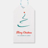 クリスマスモダンミニマルの木メリークリスマス ギフトタグ (正面)