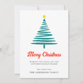 クリスマスモダンミニマルの木メリークリスマス シーズンカード (正面)