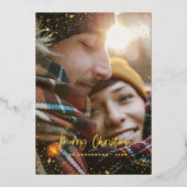 クリスマスモダンミニマルフォトスター 箔シーズンカード (正面)