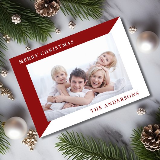 クリスマスモダンミニマルフォトホリデーカード シーズンカード