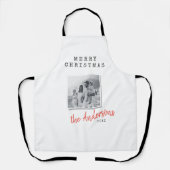 クリスマスモダンミニマルヴィンテージ家族の写真 エプロン (正面)