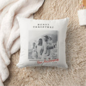 クリスマスモダンミニマルヴィンテージ家族の写真 クッション (ブランケット)