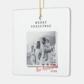 クリスマスモダンミニマルヴィンテージ家族の写真 セラミックオーナメント (左)