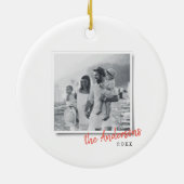 クリスマスモダンミニマルヴィンテージ家族の写真 セラミックオーナメント (裏面)
