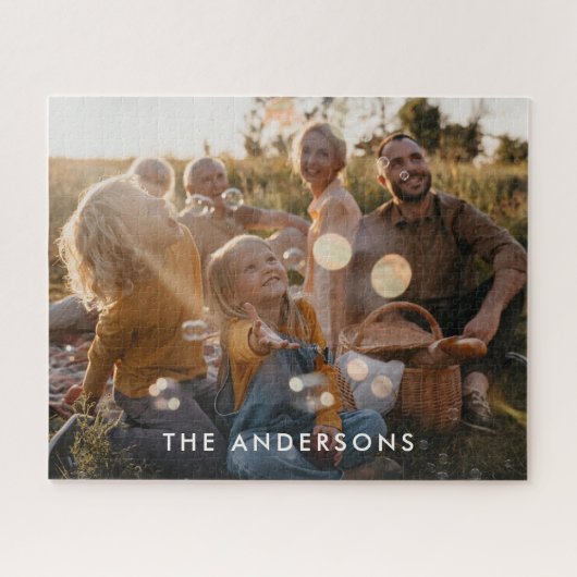 クリスマスモダンミニマル写真コラージギフトユニーク ジグソーパズル (横)